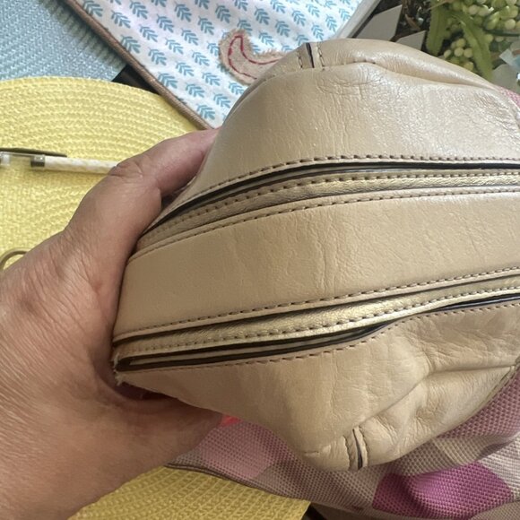 Coach Colette Pink Tan Signature Beige Leather Hobo Bag #16441 - Picture 10 of 13